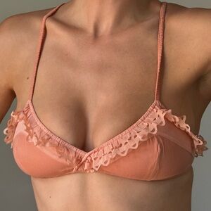 Delicate Phillip Lim Peachy Pink Ruffle Bralette in size small